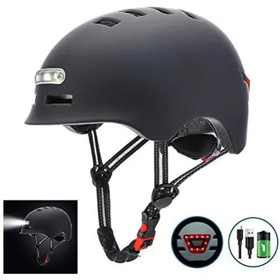 casque de velo planche a roulettes usb rechargea